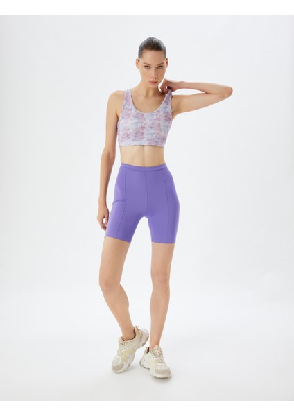 Sporcu Sütyeni Soyut Baskılı Sırtı Pencere Detaylı U Yaka fiyatları