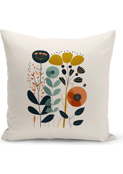 Flower Serisi Çift Tarafı Dijital Baskılı Kırlent Kılıfı (Cushion Cover)