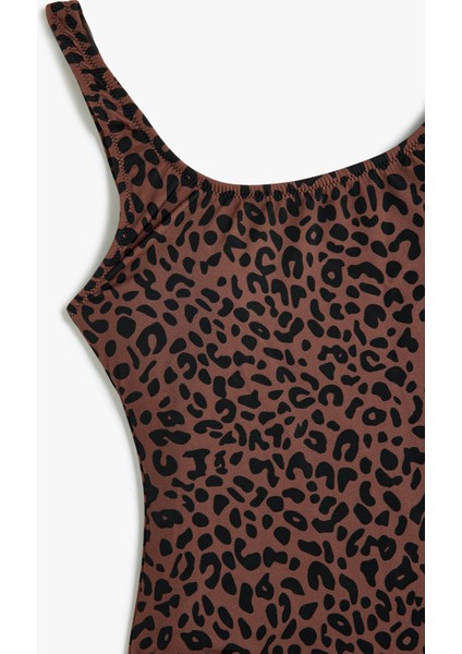 Leopar Mayo Kalın Askılı U Yaka Astarlı Pedli modelleri