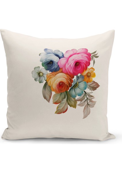Flower Serisi Çift Tarafı Dijital Baskılı Kırlent Kılıfı (Cushion Cover)
