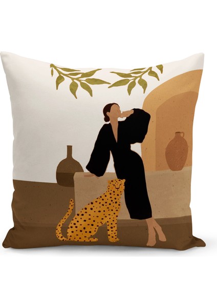 Bohem Serisi Çift Tarafı Dijital Baskılı Kırlent Kılıfı (Bohem Cushion Cover)
