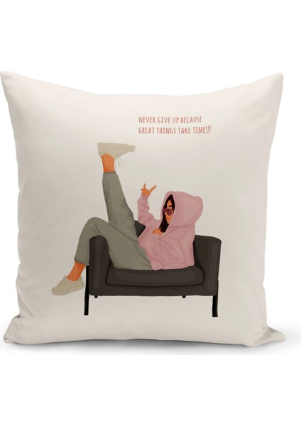 Bohem Serisi Çift Tarafı Dijital Baskılı Kırlent Kılıfı (Bohem Cushion Cover)