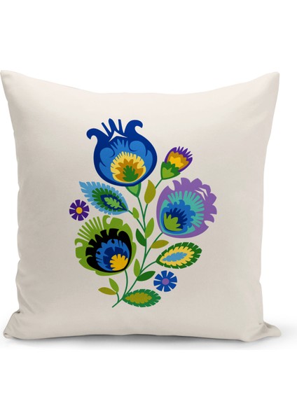 Flower Serisi Çift Tarafı Dijital Baskılı Kırlent Kılıfı (Cushion Cover)