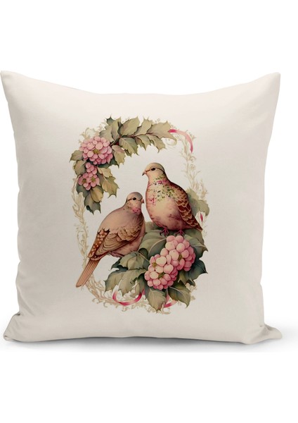 Vintage Serisi Çift Tarafı Dijital Baskılı Kırlent Kılıfı (Vintage Cushion Cover)