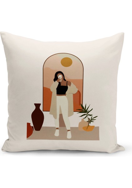 Bohem Serisi Çift Tarafı Dijital Baskılı Kırlent Kılıfı (Bohem Cushion Cover)