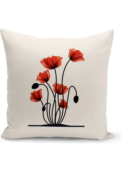 Flower Serisi Çift Tarafı Dijital Baskılı Kırlent Kılıfı (Cushion Cover)