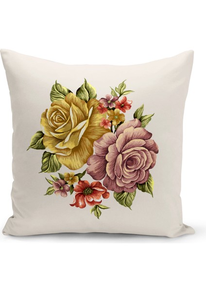 Flower Serisi Çift Tarafı Dijital Baskılı Kırlent Kılıfı (Cushion Cover)