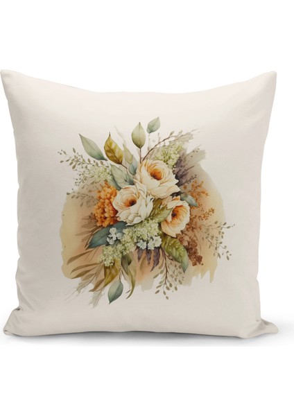Flower Serisi Çift Tarafı Dijital Baskılı Kırlent Kılıfı (Cushion Cover)