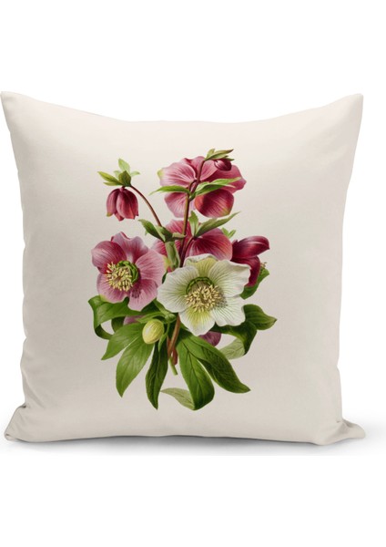 Flower Serisi Çift Tarafı Dijital Baskılı Kırlent Kılıfı (Cushion Cover)