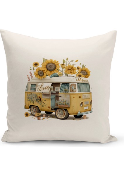 Vintage Serisi Çift Tarafı Dijital Baskılı Kırlent Kılıfı (Vintage Cushion Cover)