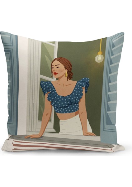 Bohem Serisi Çift Tarafı Dijital Baskılı Kırlent Kılıfı (Bohem Cushion Cover)