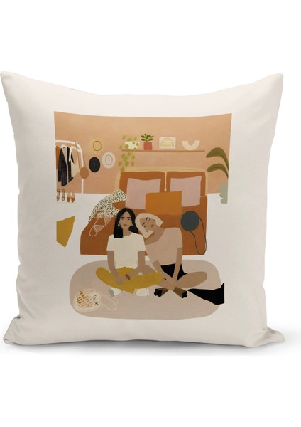 Bohem Serisi Çift Tarafı Dijital Baskılı Kırlent Kılıfı (Bohem Cushion Cover)