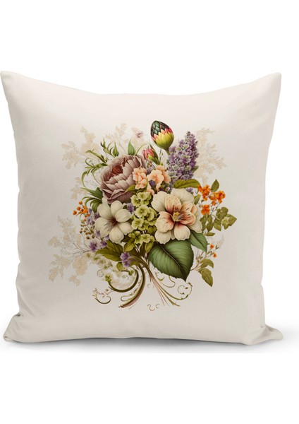 Flower Serisi Çift Tarafı Dijital Baskılı Kırlent Kılıfı (Cushion Cover)