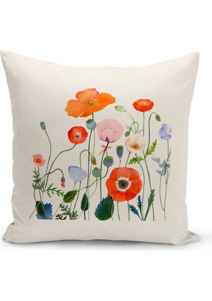 Flower Serisi Çift Tarafı Dijital Baskılı Kırlent Kılıfı (Cushion Cover)