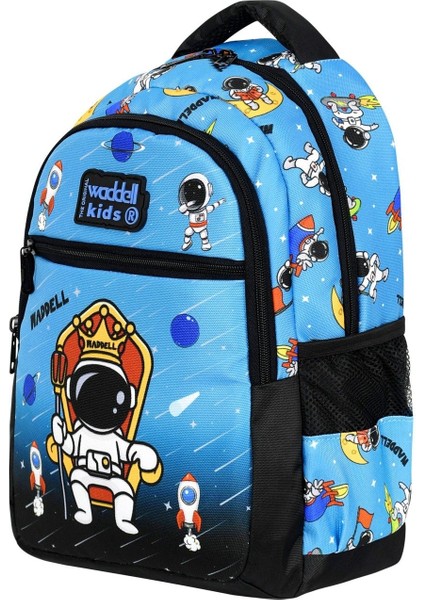 Waddellbag Mavi Siyah Astronot Erkek Çocuk Üçlü Ilkokul Çanta Seti modelleri