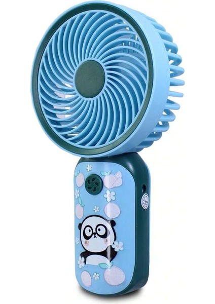 Taşınabilir Desenli Mini USB Fan El Tipi Tek Kademeli Lityum Şarj Edilebilir Renkli Karakterli Mini Vantilatör Soğutucu 15CM Mini Fan Pembe