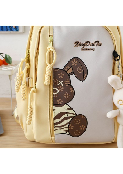 Kore Ins Tarzı Yeni Sırt Çantası Ayı Baskılı Okul Öğrencileri Sıçramaya Dayanıklı Üniversite Öğrencisi Sırt Çantası (Yurt Dışından) modelleri