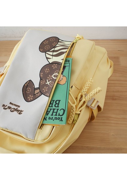 Kore Ins Tarzı Yeni Sırt Çantası Ayı Baskılı Okul Öğrencileri Sıçramaya Dayanıklı Üniversite Öğrencisi Sırt Çantası (Yurt Dışından) fırsatları