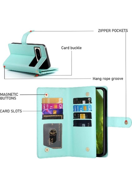 Google Piksel 8A Için Flip Case Crossbody Kayış Cüzdan Çok Fonksiyonlu (Yurt Dışından) fırsatları
