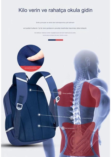 Öğrenciler Için Büyük Kapasiteli ve Hafif Çocuk Sırt Çantası, Basıncı Azaltan, Bel Koruyucu, Aşınmaya Dayanıklı ve Su Geçirmez Okul Çantası (Yurt Dışından) indirimleri