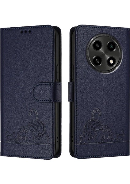 Oppo A3 Pro 5g/a2 Pro 5g Kedi Rfıd Cüzdan Kapak Çevirin Kart Yuvası (Yurt Dışından)