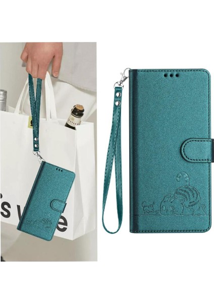 Oppo Için Kılıf A36 4G/A76 4G/A96 4g Kedi Rfıd Cüzdan Kapak Çevirin Kart Yuvası (Yurt Dışından)