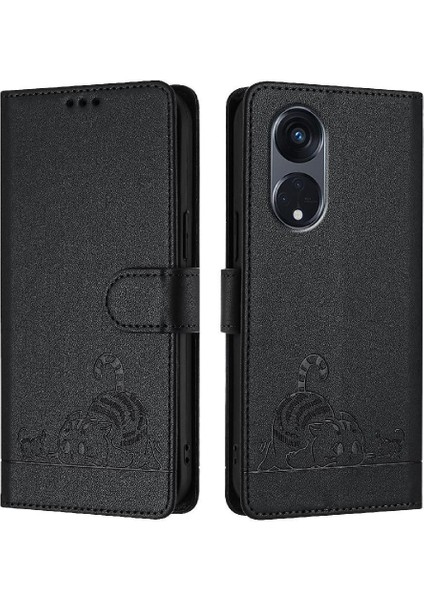Oppo Için Kılıf Oppo 8t 5g Kedi Rfıd Cüzdan Kapak Çevirin Kart Yuvası Tutucu (Yurt Dışından)