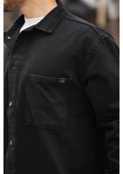 Erkek Gömlek Model Oversize Denim Siyah Ceket fırsatları