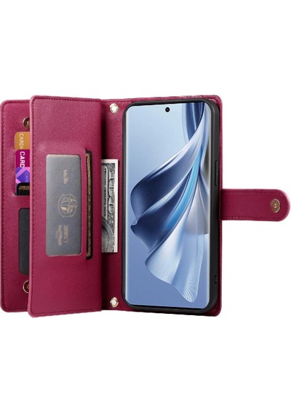 Oppo Oppo 10 5g Için Flip Case Crossbody Kayış Standı Çok Fonksiyonlu (Yurt Dışından)