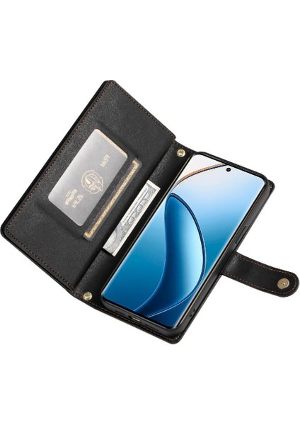 Realme 12 Pro Artı Iş Cüzdan Standı Için Flip Case Crossbody Kayış (Yurt Dışından)