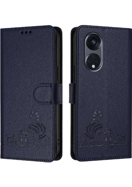Oppo Için Kılıf Oppo 8t 5g Kedi Rfıd Cüzdan Kapak Çevirin Kart Yuvası Tutucu (Yurt Dışından)
