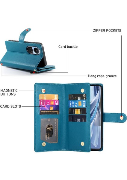 Oppo Oppo 10 5g Için Flip Case Crossbody Kayış Standı Çok Fonksiyonlu (Yurt Dışından) modelleri