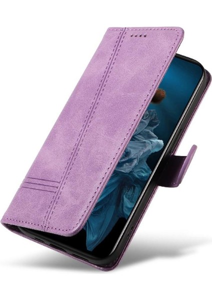 Huawei Nova 5t Için Filp Durumda Preslenmiş Pu Deri Cüzdan Telefon Kılıfı ile (Yurt Dışından)