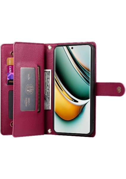 Realme 11 Pro Için Flip Case Crossbody Kayış Standı Çok Fonksiyonlu Cüzdan (Yurt Dışından)