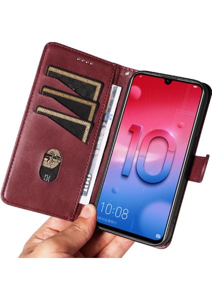 Onur 10 Lite Için Filp Durumda Kredi Kartı Yuvası Siyah ile Preslenmiş Pu Deri (Yurt Dışından) modelleri