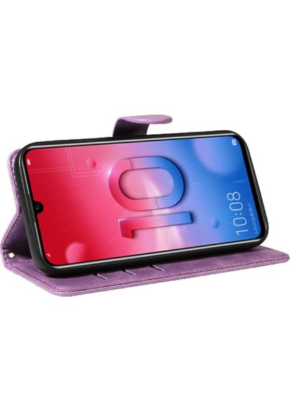Onur 10 Lite Için Filp Durumda Kredi Kartı Yuvası Siyah ile Preslenmiş Pu Deri (Yurt Dışından) indirimleri