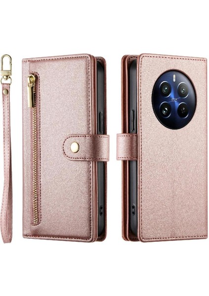 Realme 12 Pro Artı Iş Cüzdan Standı Için Flip Case Crossbody Kayış (Yurt Dışından)