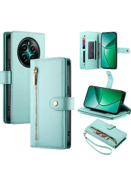 Realme 12 Artı Crossbody Kayış Standı Çok Fonksiyonlu Cüzdan Için Flip Case (Yurt Dışından) modelleri