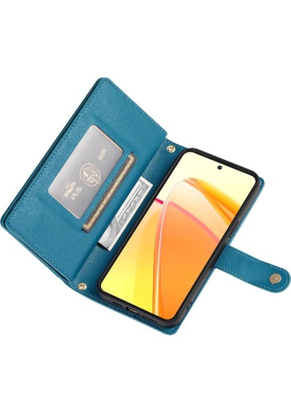 Realme C55 Crossbody Kayış Iş Çok Fonksiyonlu Cüzdan Için Flip Case (Yurt Dışından)