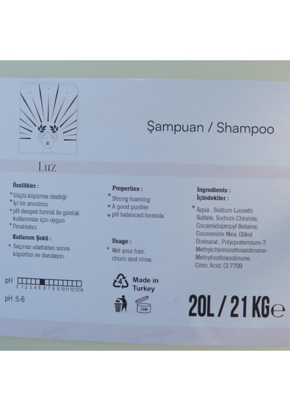 20 Litre Bidon ile Litrelik Otel, Kuaför, Berber ve Günlük Dökme Şampuan