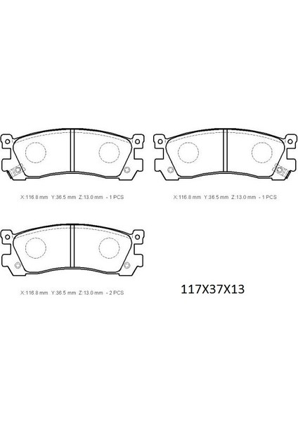 Mazda 929 Sd 87/91 Arka Fren Balatası (Di̇sk) (117X37X13) (Daıwa) fiyatları