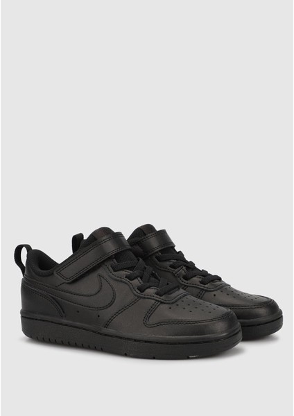 Court Borough Low 2 Leather Sneaker Deri Lastik Ipli Bantlı Spor Ayakkabı Siyah
