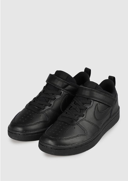 Court Borough Low 2 Leather Sneaker Deri Lastik Ipli Bantlı Spor Ayakkabı Siyah