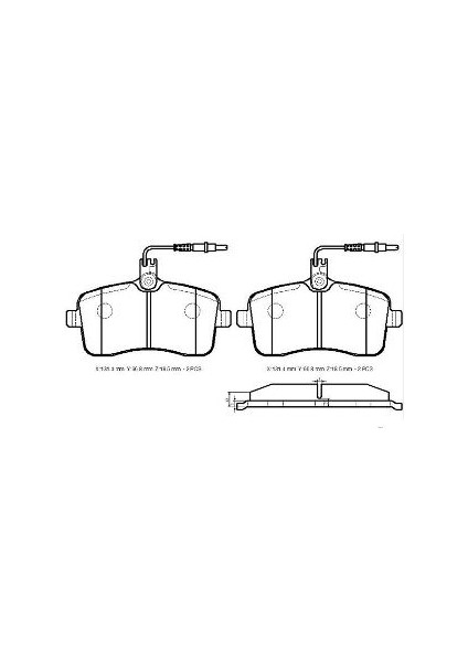 Peugeot 407 04/11 Ön Fren Balatası (4 Kablolu)(Di̇sk) (131,4X66,8X19,5)(BRAMAX)