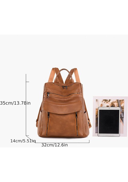 Kadınlar Içın Büyük Kapasiteli Retro Pu Deri Seyahat Sırt Çantası (Yurt Dışından) indirimleri