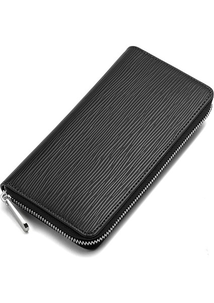 Kadın Hakiki Deri Su Oluklu Uzun Cüzdan Clutch (Yurt Dışından)