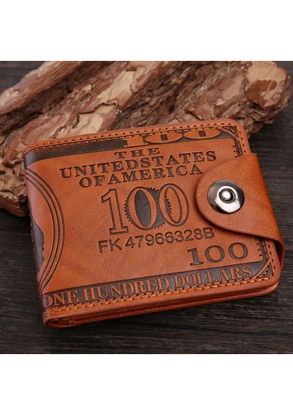 100 Abd Doları Desenli Erkek Cüzdanları Deri Cüzdan Fotoğraflı Kartlık Moda Büyük Kapasiteli Cüzdan Çanta Çanta (Yurt Dışından) indirimleri
