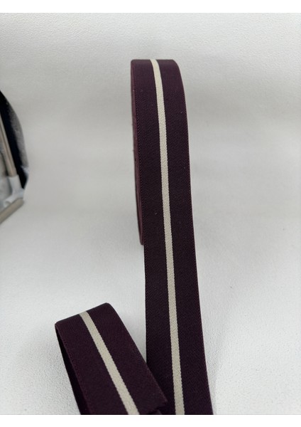 4 cm Jakar Lastik-Çizgili-Bordo-5 Metre fiyatları