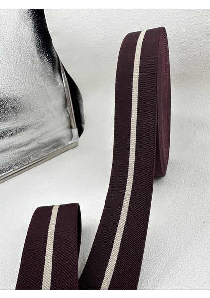 4 cm Jakar Lastik-Çizgili-Bordo-5 Metre modelleri