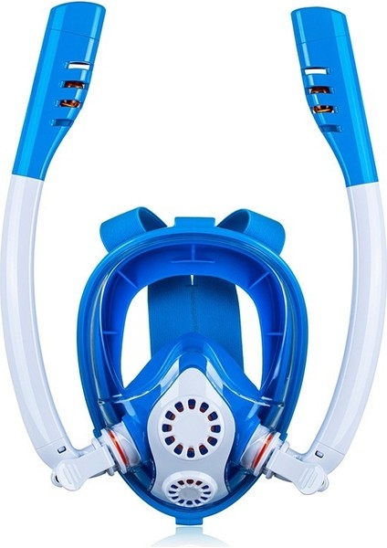 Yeni Tam Yüz Şnorkel Maskesi Çift Tüplü Silikon Tam Kuru Dalış Maskesi Yetişkin Yüzme Maskesi Dalış Gözlüğü (Yurt Dışından)